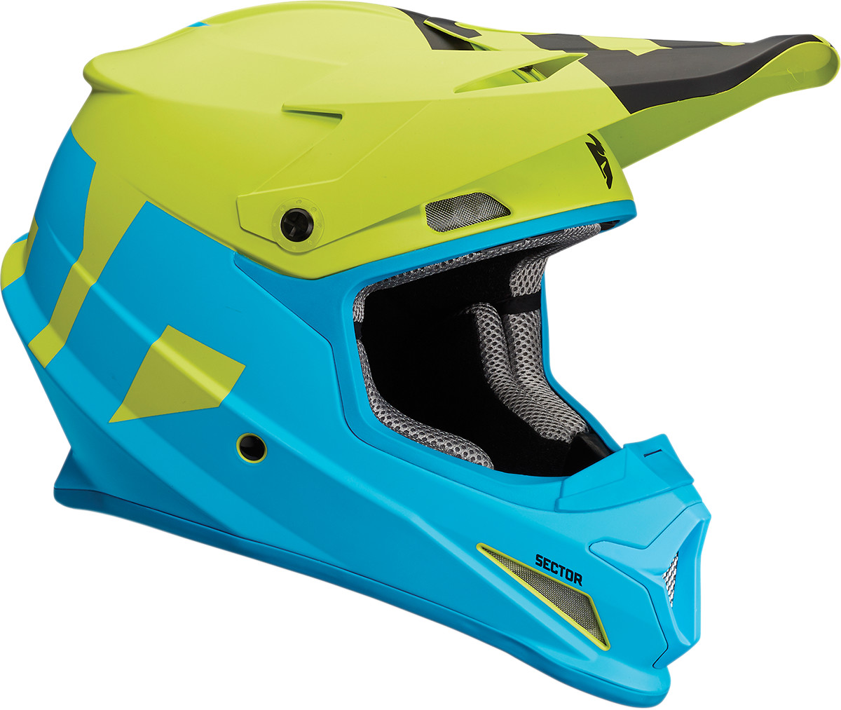 Casque moto cross Thor Sector Level bleu/lime