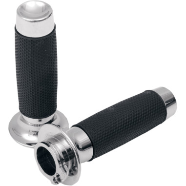 GRIPS MOTO W/RUBBER CHR