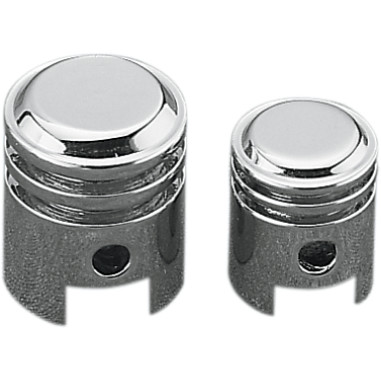 Chrome Piston Valve Stem Covers - Front