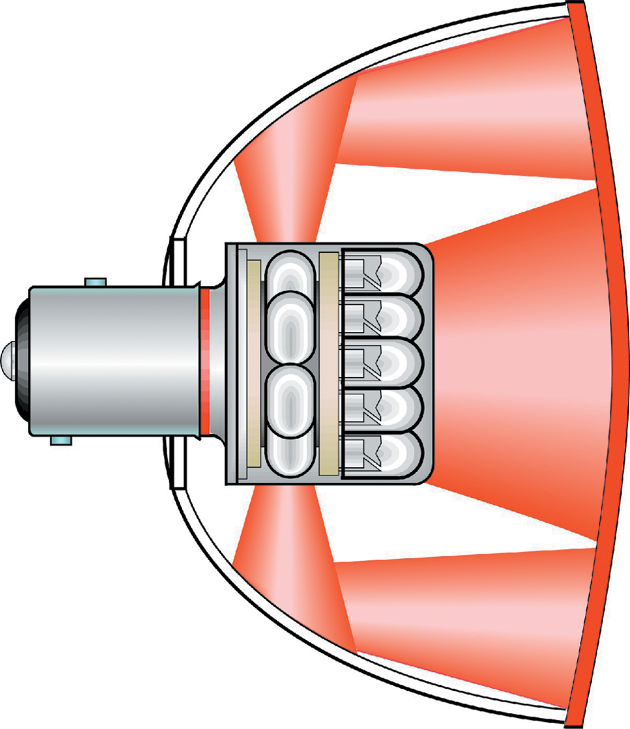 LED BULB RED/STRAIG 1157