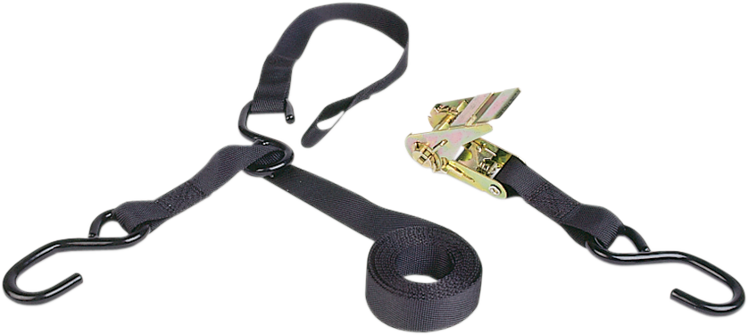 8-FT. TRIPLE-HOOK RATCHET TIE-DOWN WITH SOFT HOOK