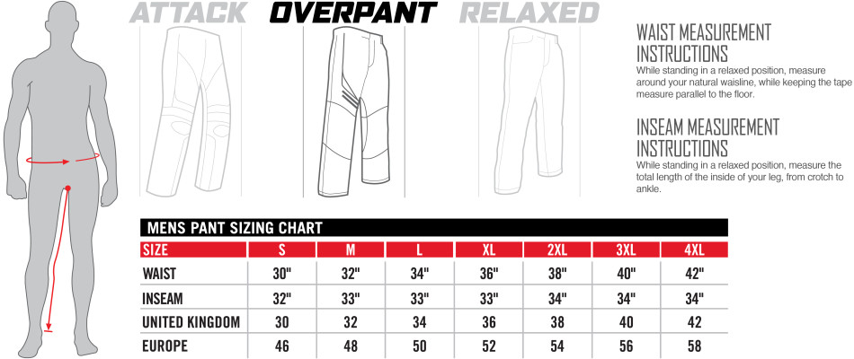 Icon Raiden DKR Trousers Sizing Guide Icon Raiden DKR Trousers Sizing Guide