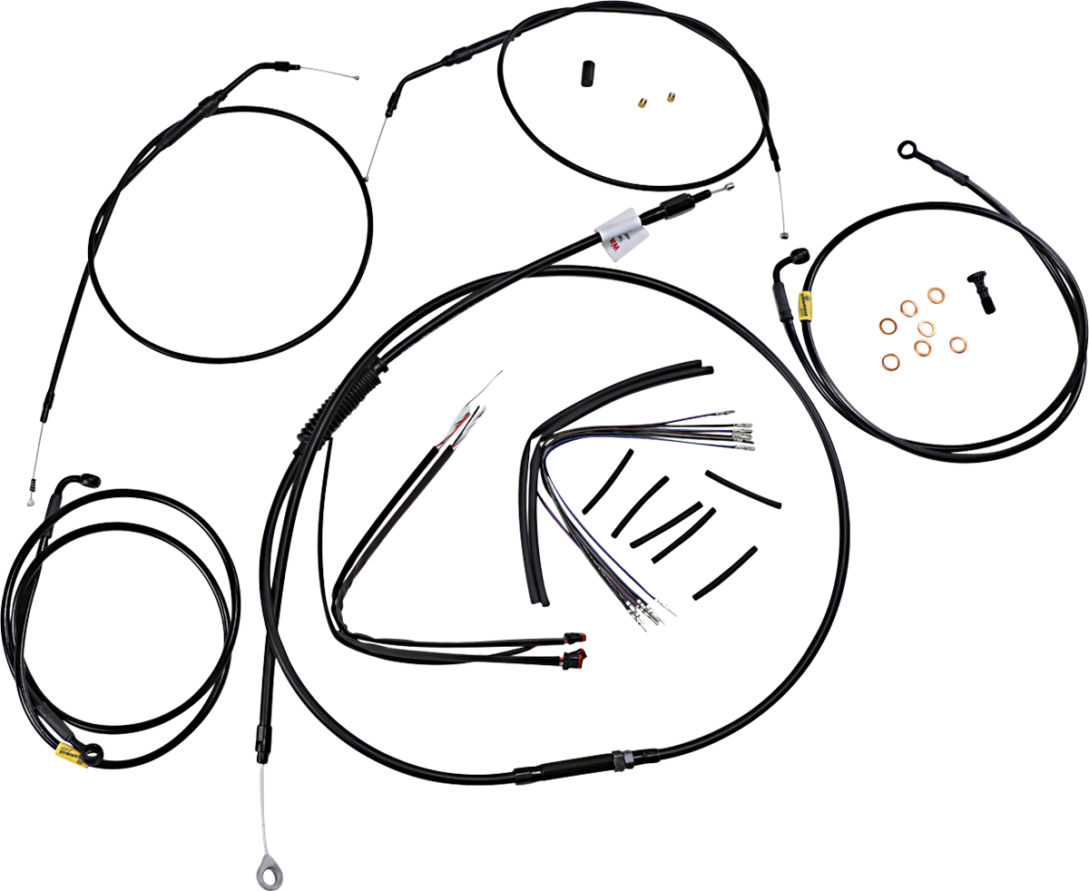 Complete Black Vinyl Handlebar Cable/Line Kit for Ape Hanger Handlebars undefined