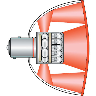 LED BULB RED/STRAIG 1157