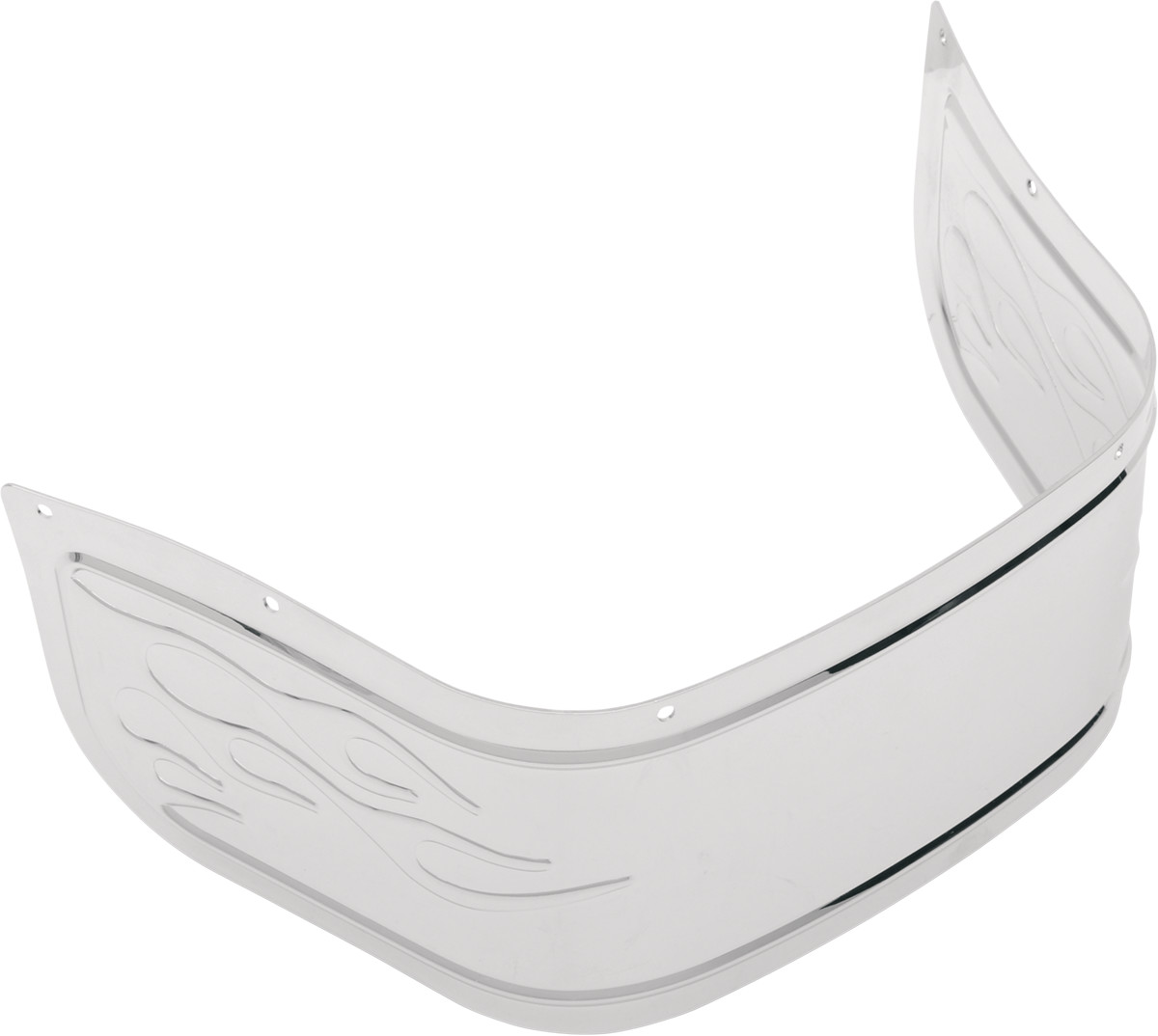Chrome Plated Steel Front Fender Skirt — Flame undefined