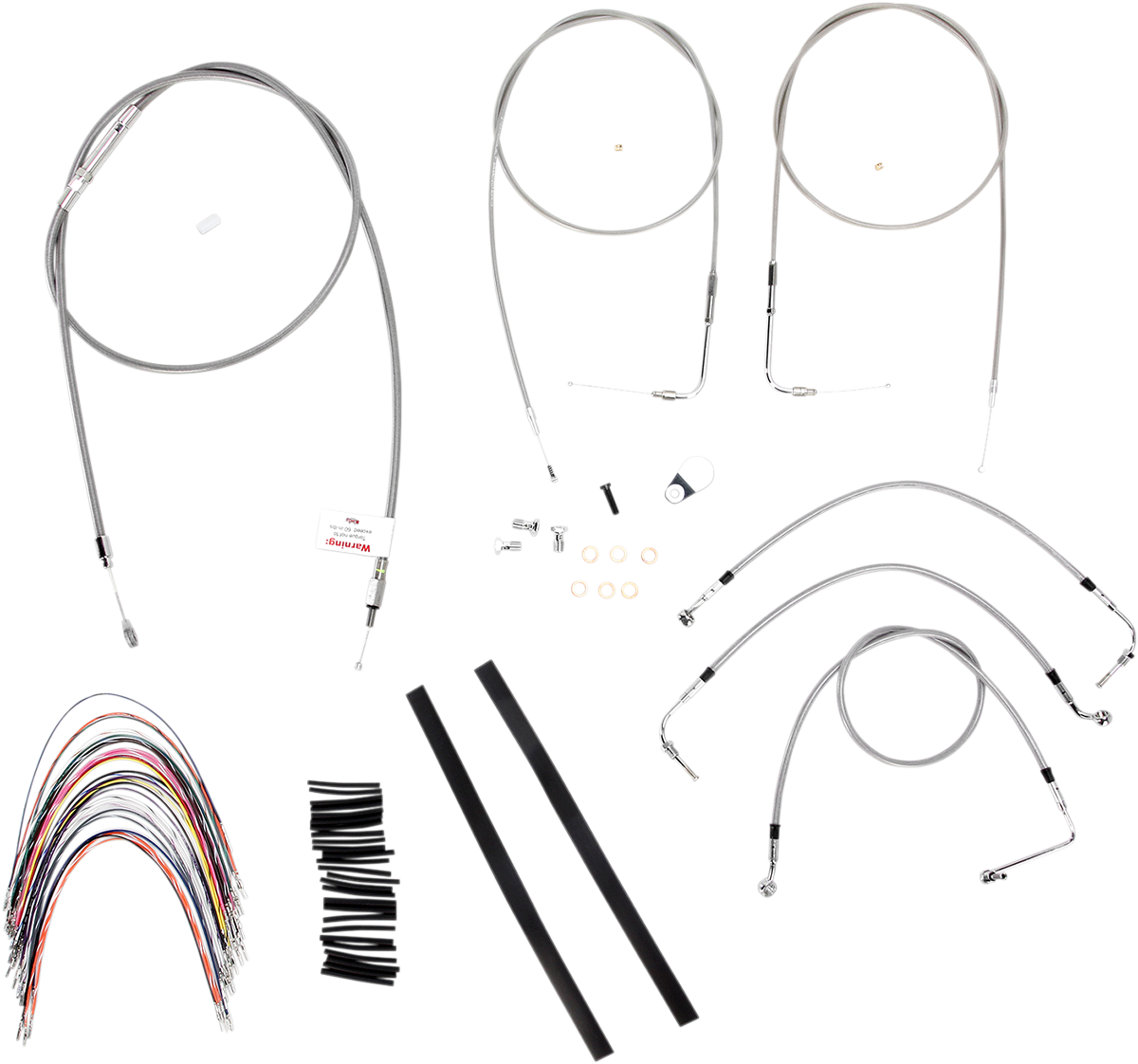Complete Stainless Braided Handlebar Cable/Brake Line Kit undefined