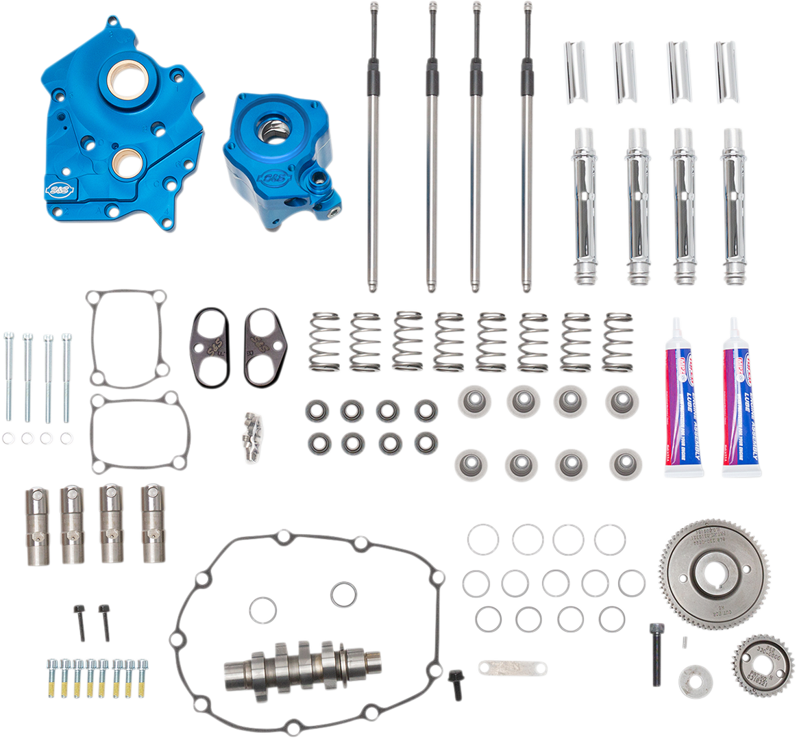 Cam Chest Kit with Plate - Gear Drive - Water Cooled - 550 Cam - Chrome Pushrods - M8