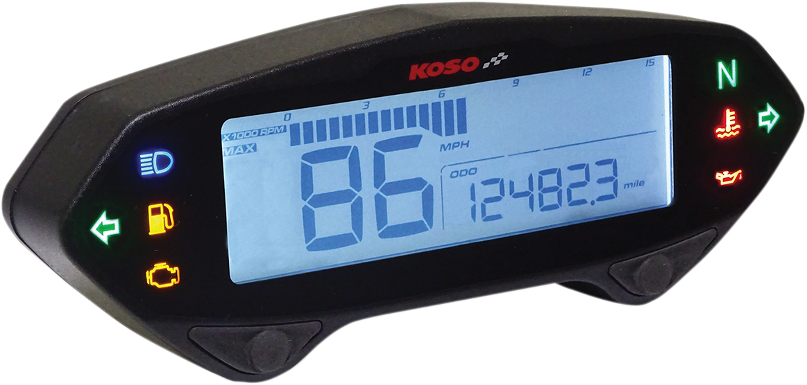Koso Tachometer DB-01RN Digitaler universal Tachometer 12 Volt E-Mark BA041000 