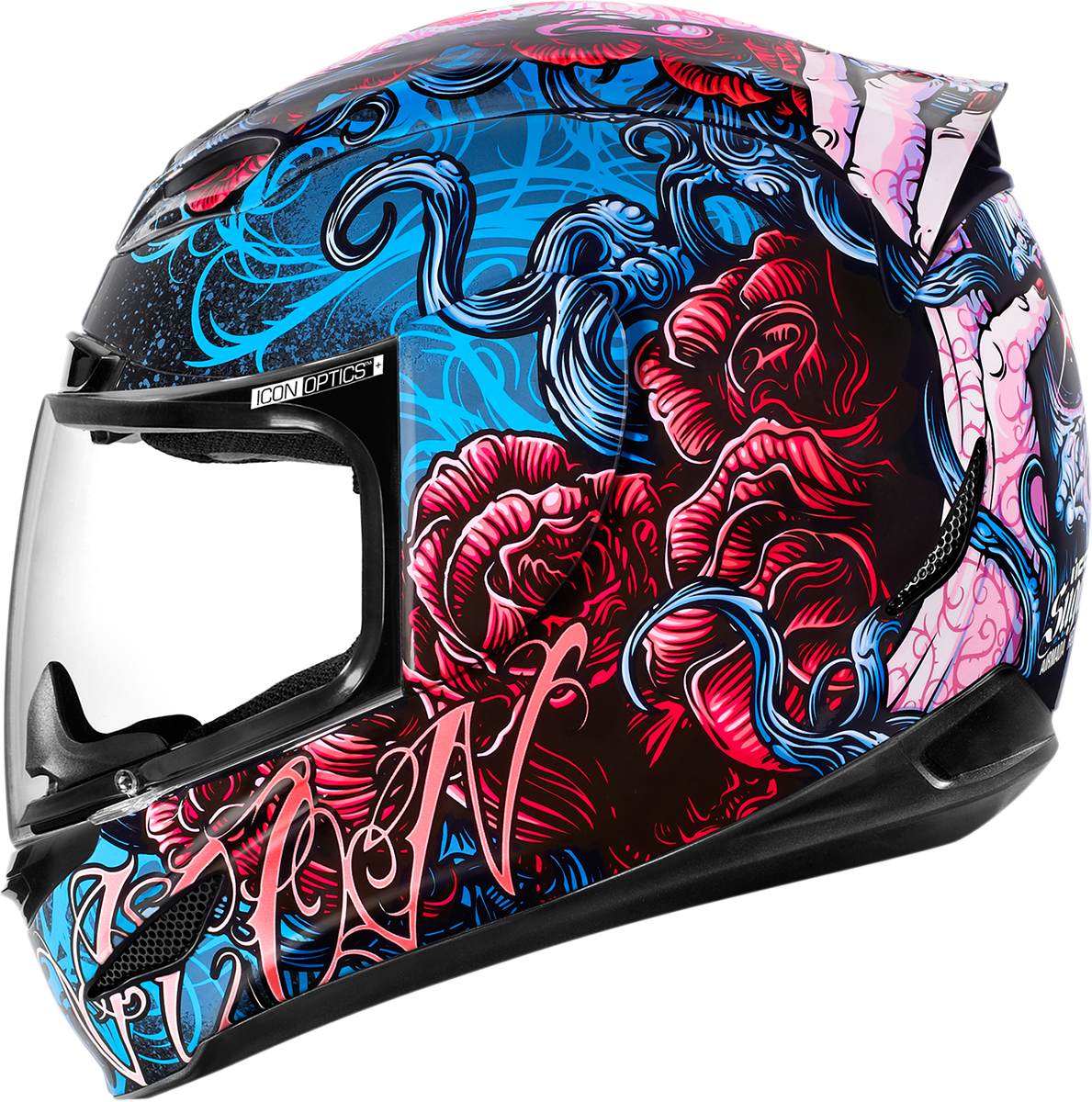 Icon Airmada Sugar flower & skull womens motorcycle biker full face