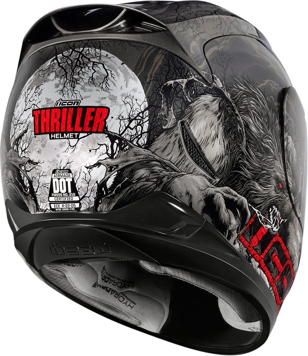 Icon airmada black thriller full face Motorcycle helmet ...
