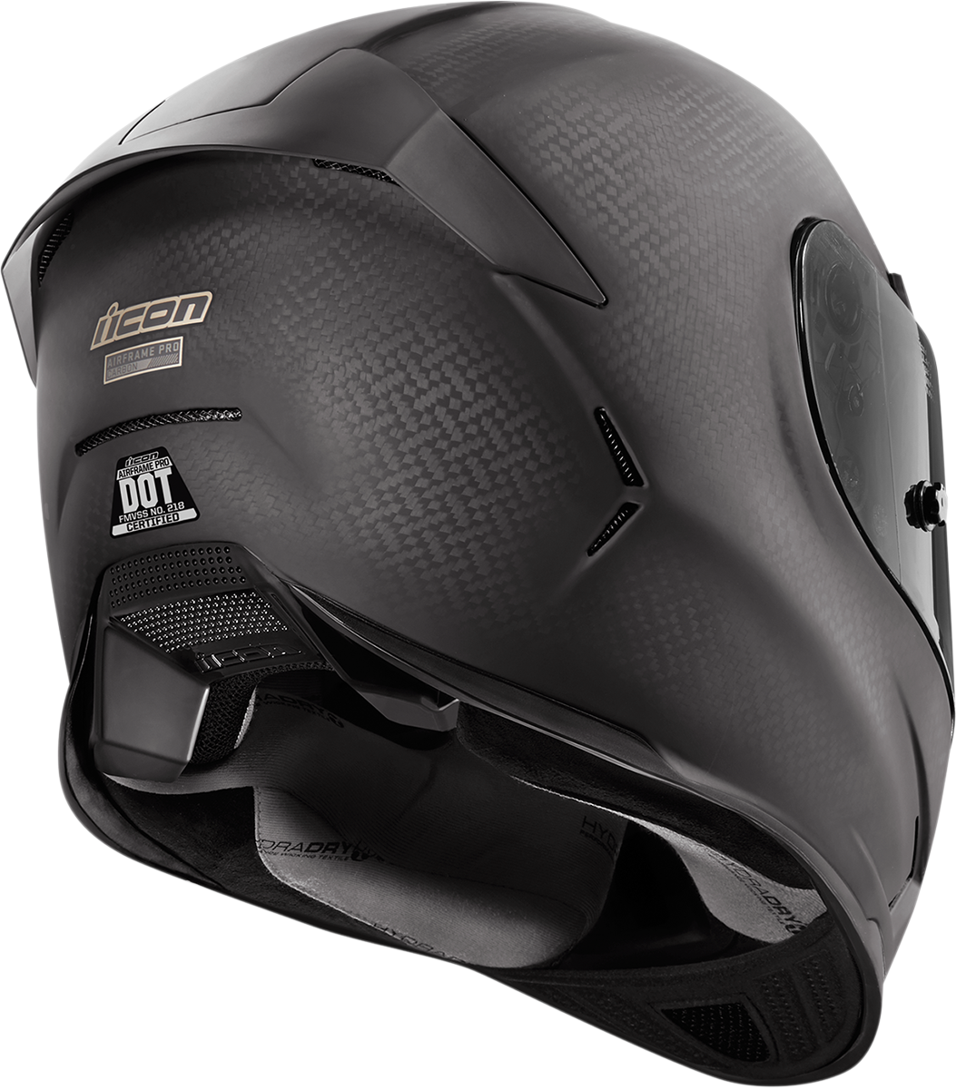 Icon Black Airframe Pro Ghost Carbon Motorcycle Street Full Face Shield