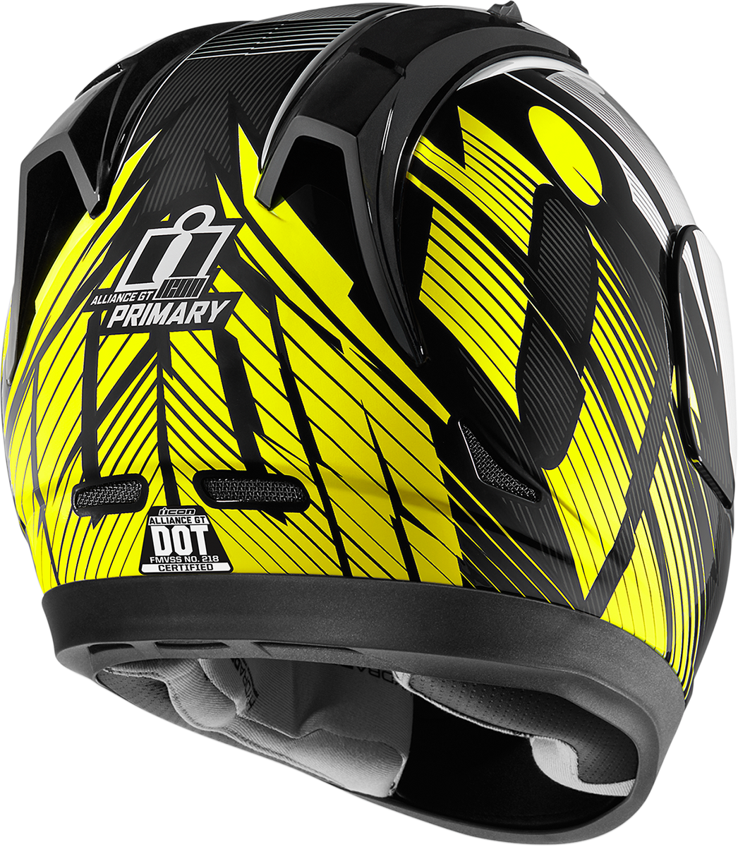 Icon Primary Alliance Gt High Vis Yellow Drop Shield Motorcycle Street
