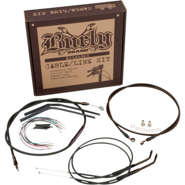 Burly 13 / 14 inch Apehanger Stainless Cable / Wiring Kit NO ABS Harley