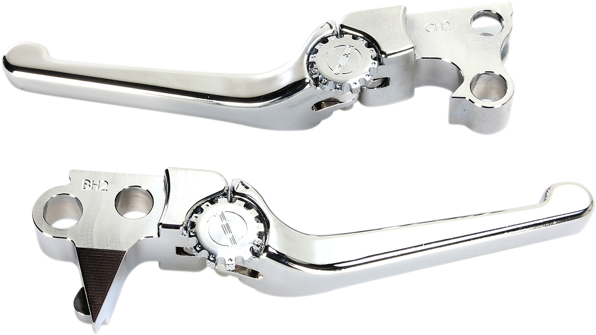 Powerstands Racing Chrome Handlebar Hand Lever Set 9617 Harley Dyna