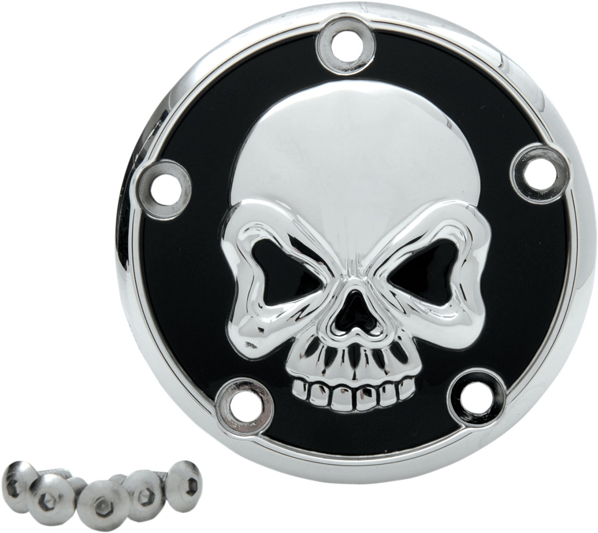 Drag Specialties Black 5 Hole Skull Points Cover 99-17 Harley Dyna Touring FXST