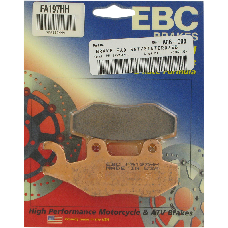 EBC (FA197HH) Sintered "HH" Brake Pads HH Brake Pads FA197HH (PUPN