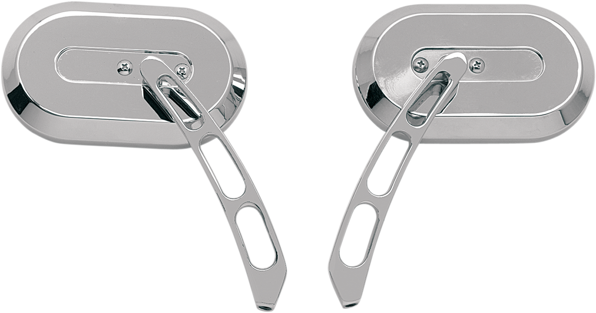 Drag Specialties Oval Pair Motorcycle Chrome Mirrors Harley Sportster Bagger