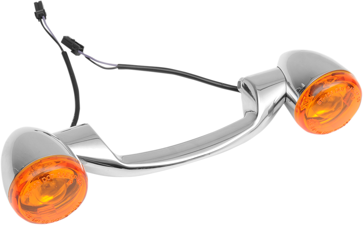 Drag Specialties Chrome Amber Bullet Rear Turn Signal Kit 8919 Harley Touring JT's CYCLES