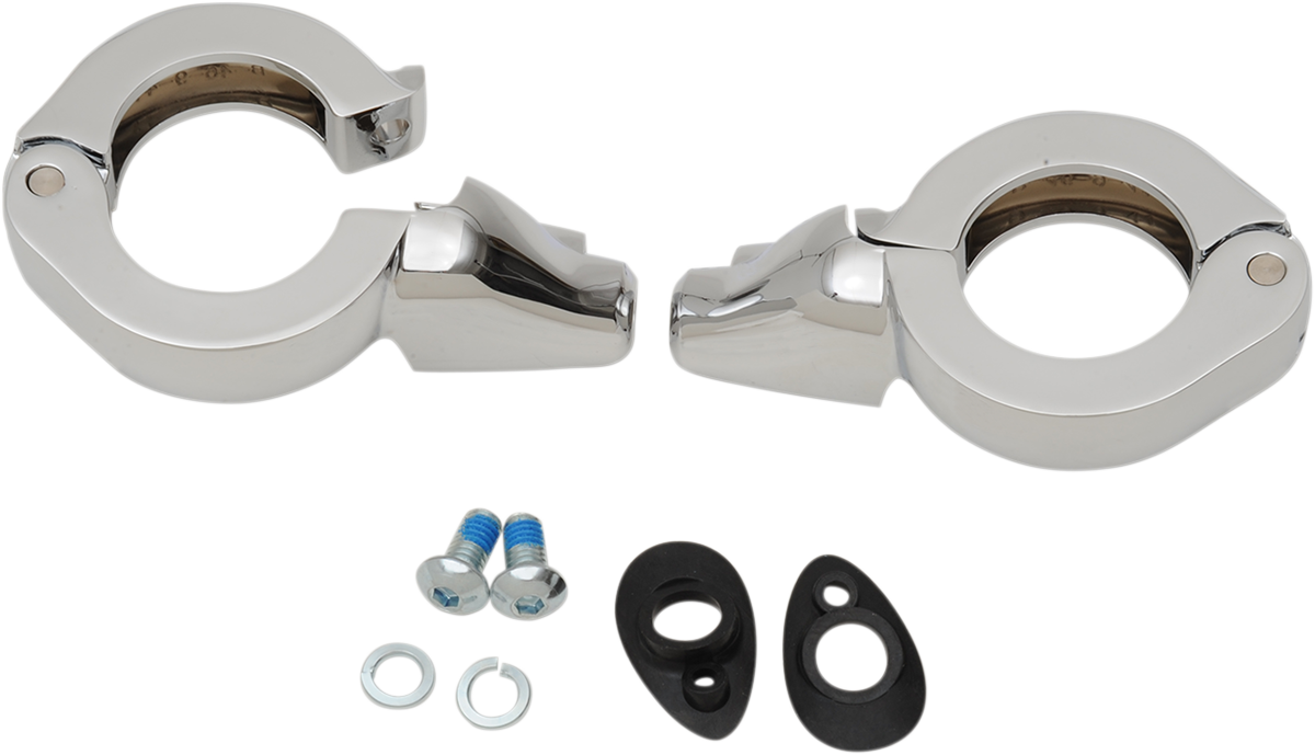 Drag Specialties Chrome 41mm Front Fork Turn Signal Mount Kit Harley