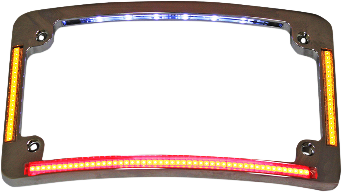 Motorcycle LED License Plate Frame with Running Turn and Brake