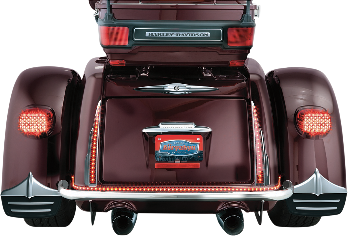 Kuryakyn 6976 Chrome Rear Red LED Light Bars 0919 Harley Davidson