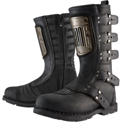 Womens Icon 1000 Black Leather Elsinore HP Motorcycle Riding Street Boots Harley