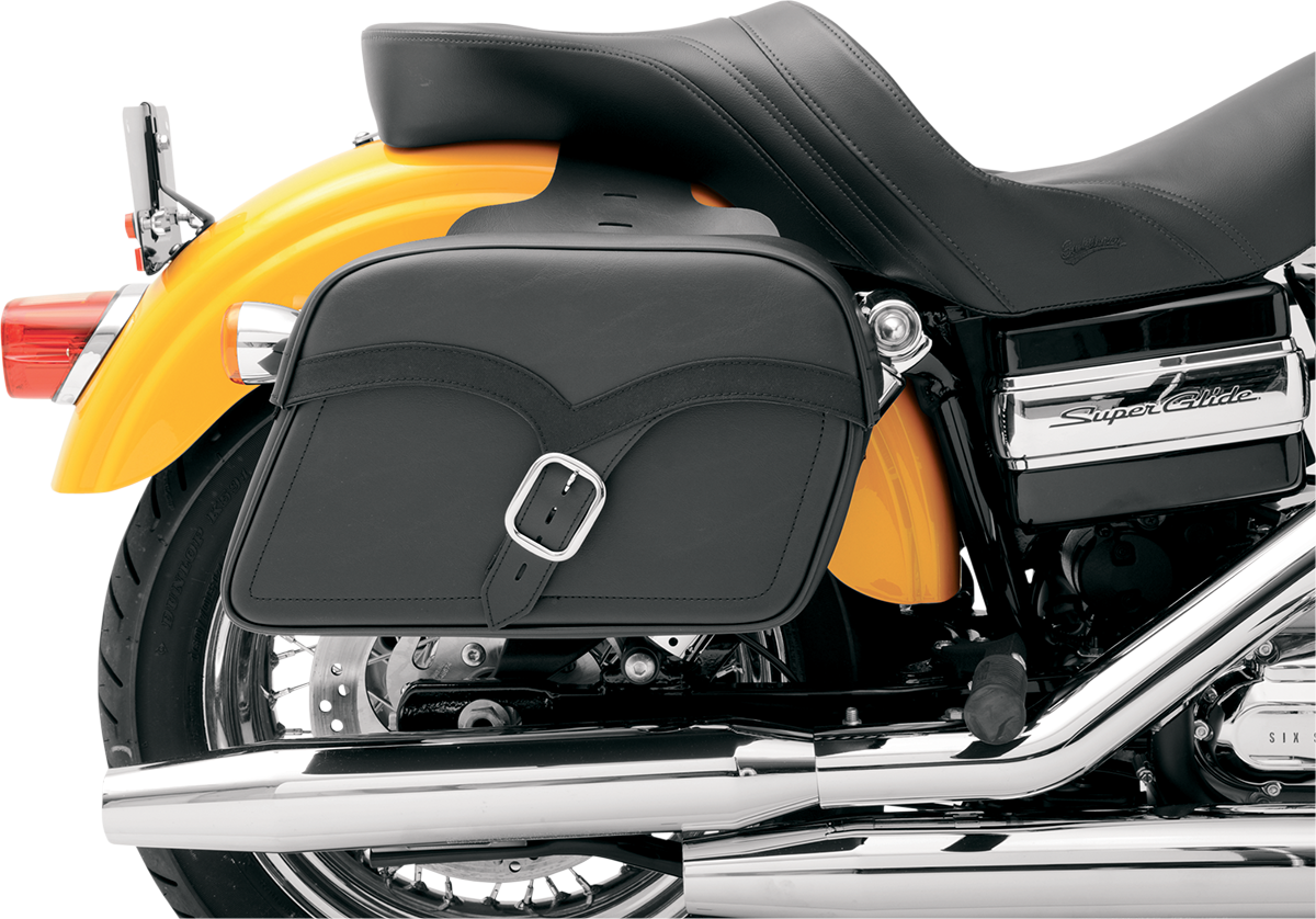 Saddlemen Leather Black Drifter Express Slant Motorcycle Saddlebags Harley