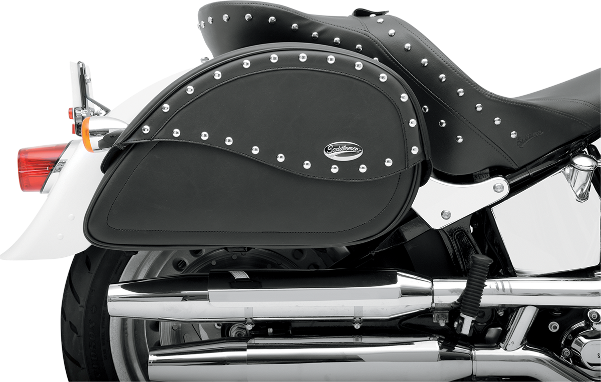 Saddlemen Black Desperado Leather Studded Motorcycle Saddlebags Harley ...