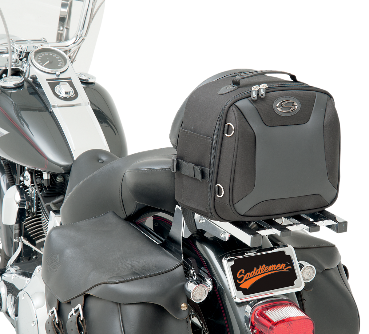 Saddlemen Textile FTB1000 Motorcycle Sissy Bar Luggage Bag Harley Davidson | JT's CYCLES