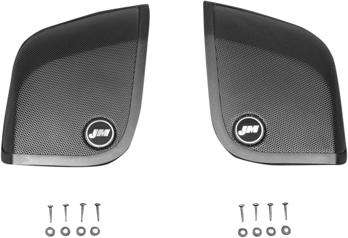 J M Black Saddlebag Lid Speaker Grill Set 14 19 Harley Davidson Touring