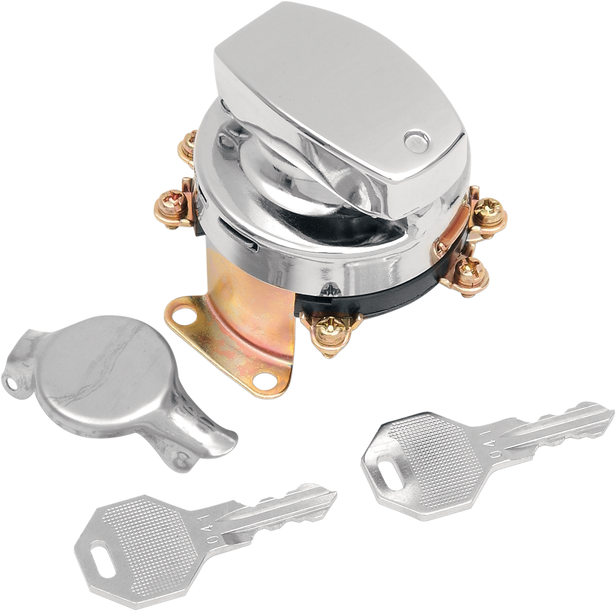 Drag Specialties Chrome Ignition Fatbob Switch 7395 Harley FLH FLST