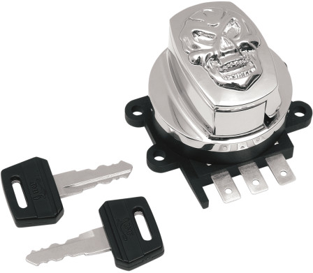 CHROME SKULL IGNITION SWITCH & KEYS HARLEY FLHR FLHRS FLHRC ROAD CHROME SKULL IGNITION SWITCH & KEYS HARLEY FLHR FLHRS FLHRC ROAD