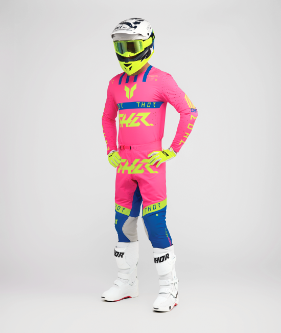 THORロンT　モトクロス　モータースポーツ　白ピンク紫　L相当【usa製】 THORロンT モトクロス モータースポーツ 白ピンク紫 L相当【usa