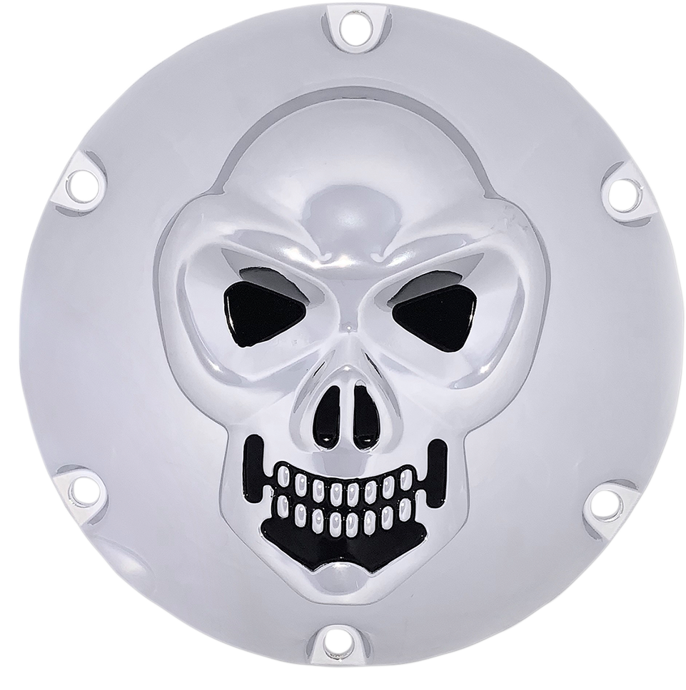 Drag specialties Skull Derby Cover - Chrome - 6-Hole Harley Davidson