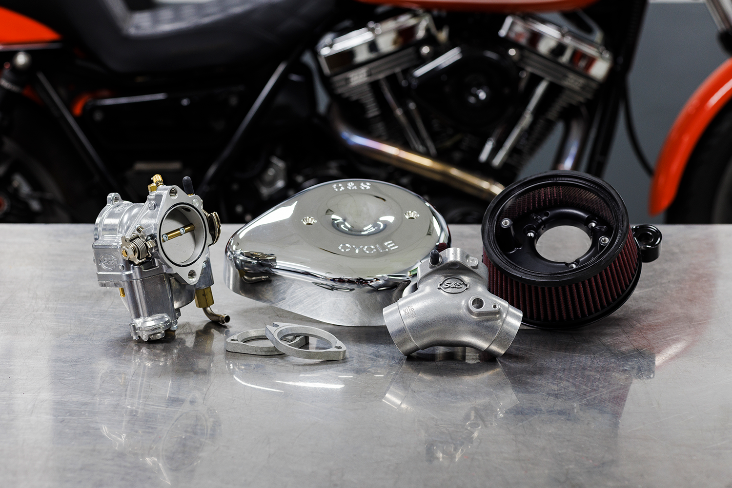 S&S CYCLE Super E Carburetor with Stealth Air Cleaner Kit