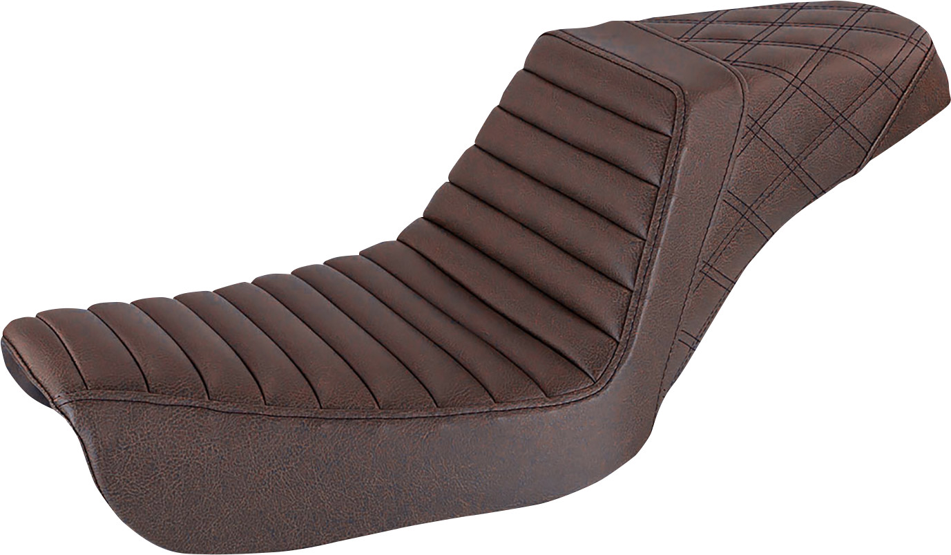 SADDLEMEN Step-Up Seat — Front Tuck-n-Roll/Rear Lattice Stitch