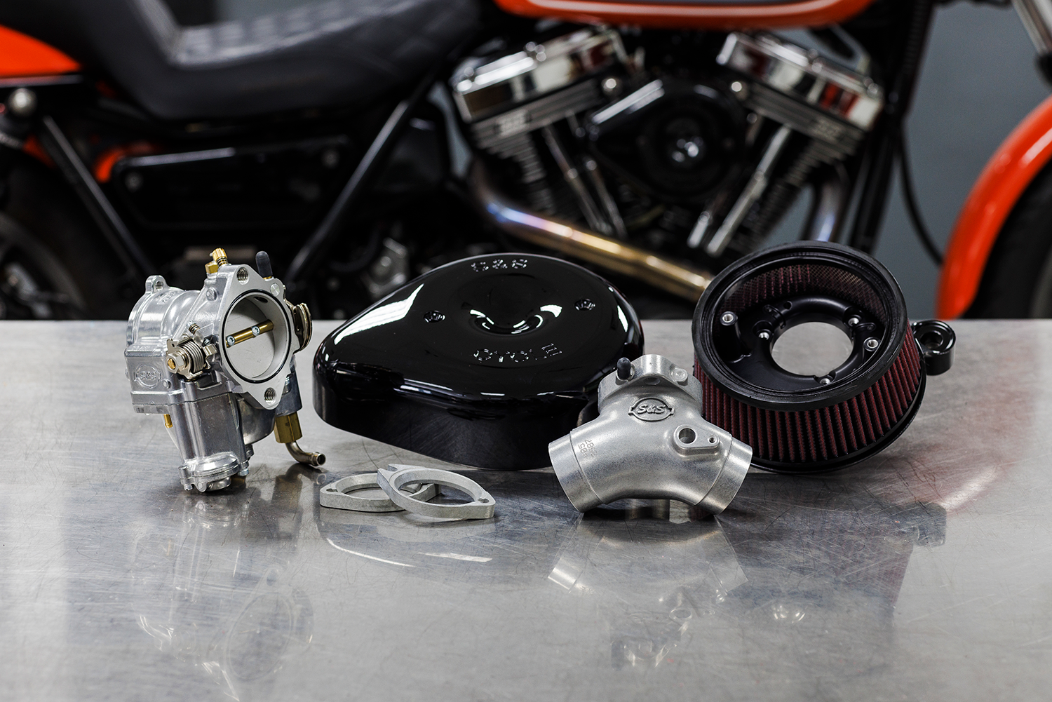S&S CYCLE Super E Carburetor with Stealth Air Cleaner Kit