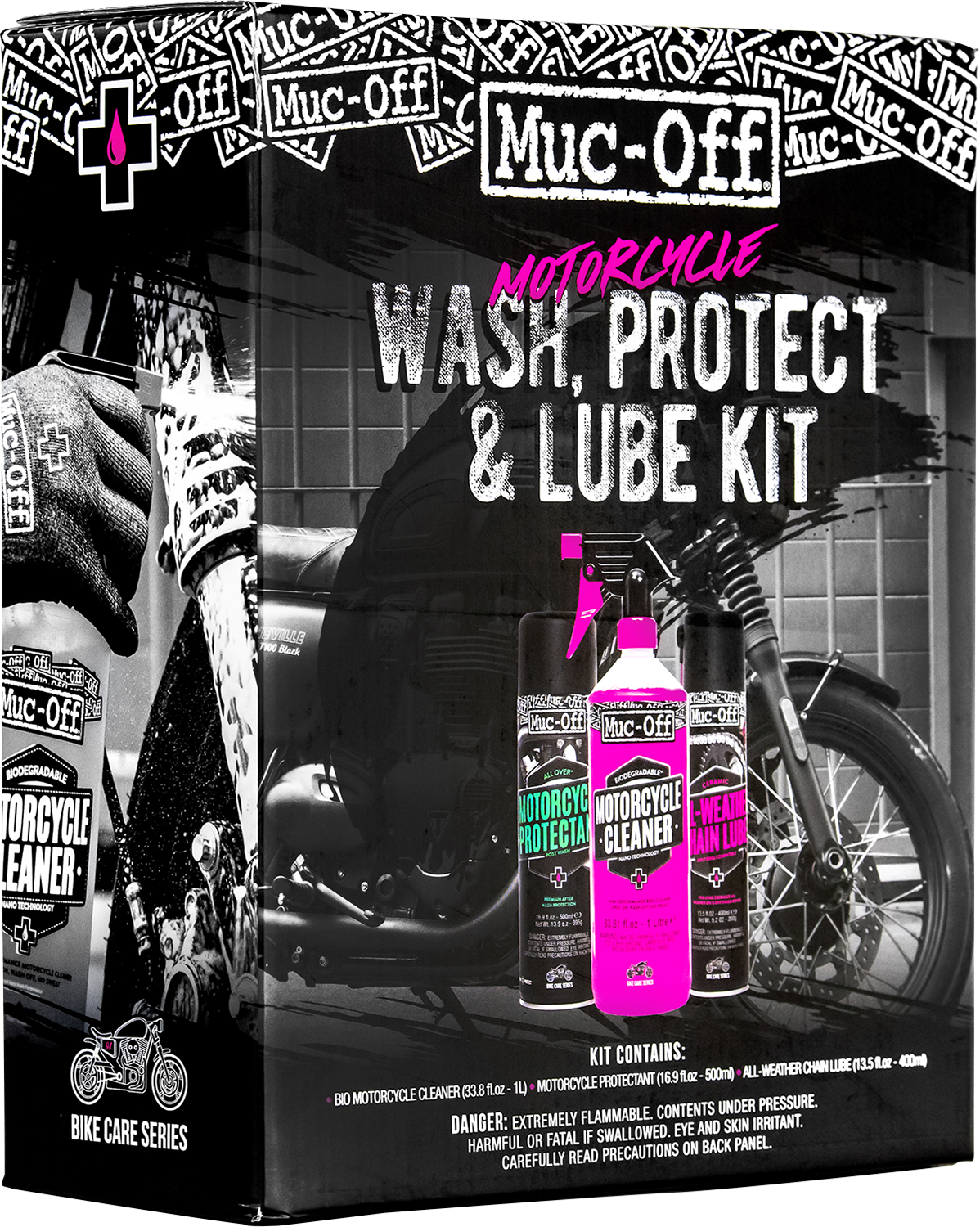 Muc-Off Motorcycle Wash, Protect & Lube Kit
