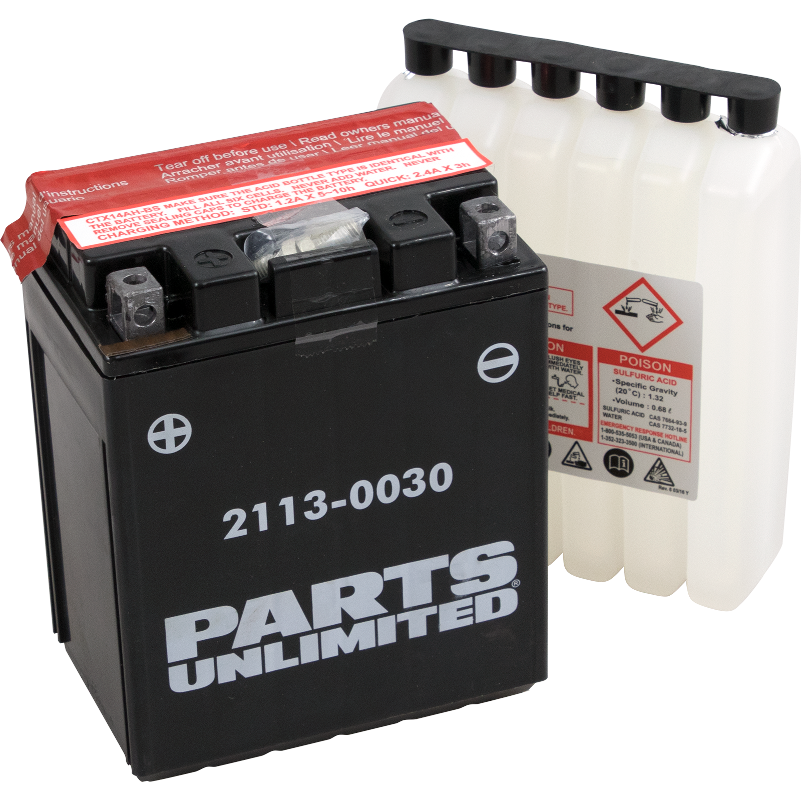 Parts unlimited AGM Battery - YTX14AHBS .798L Kawasaki/Arctic Cat/Honda/Suzuki/Yamaha/Polaris/Indian/Linhai/Ducati