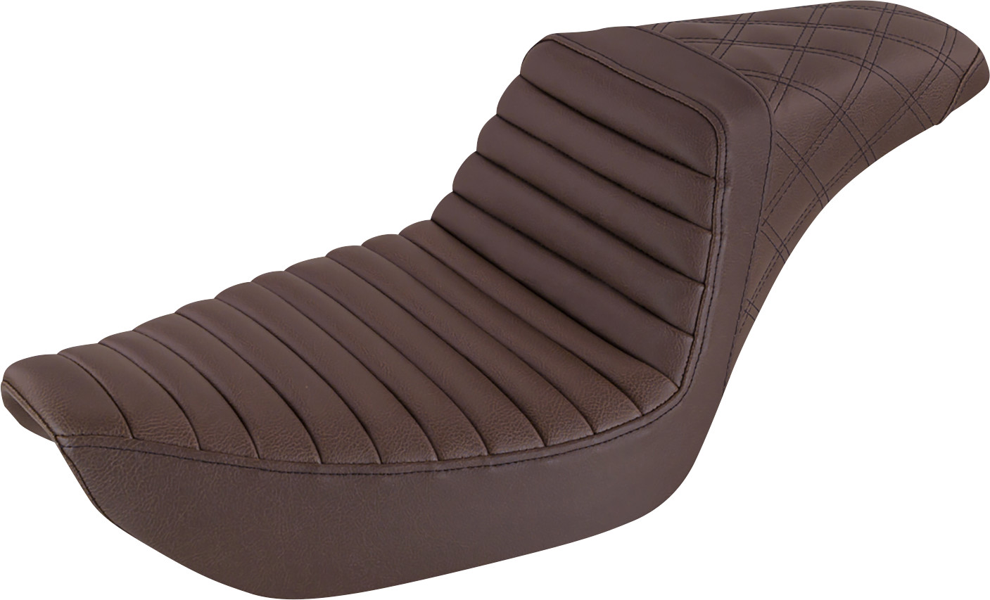SADDLEMEN Step-Up Seat — Front Tuck-n-Roll/Rear Lattice Stitch