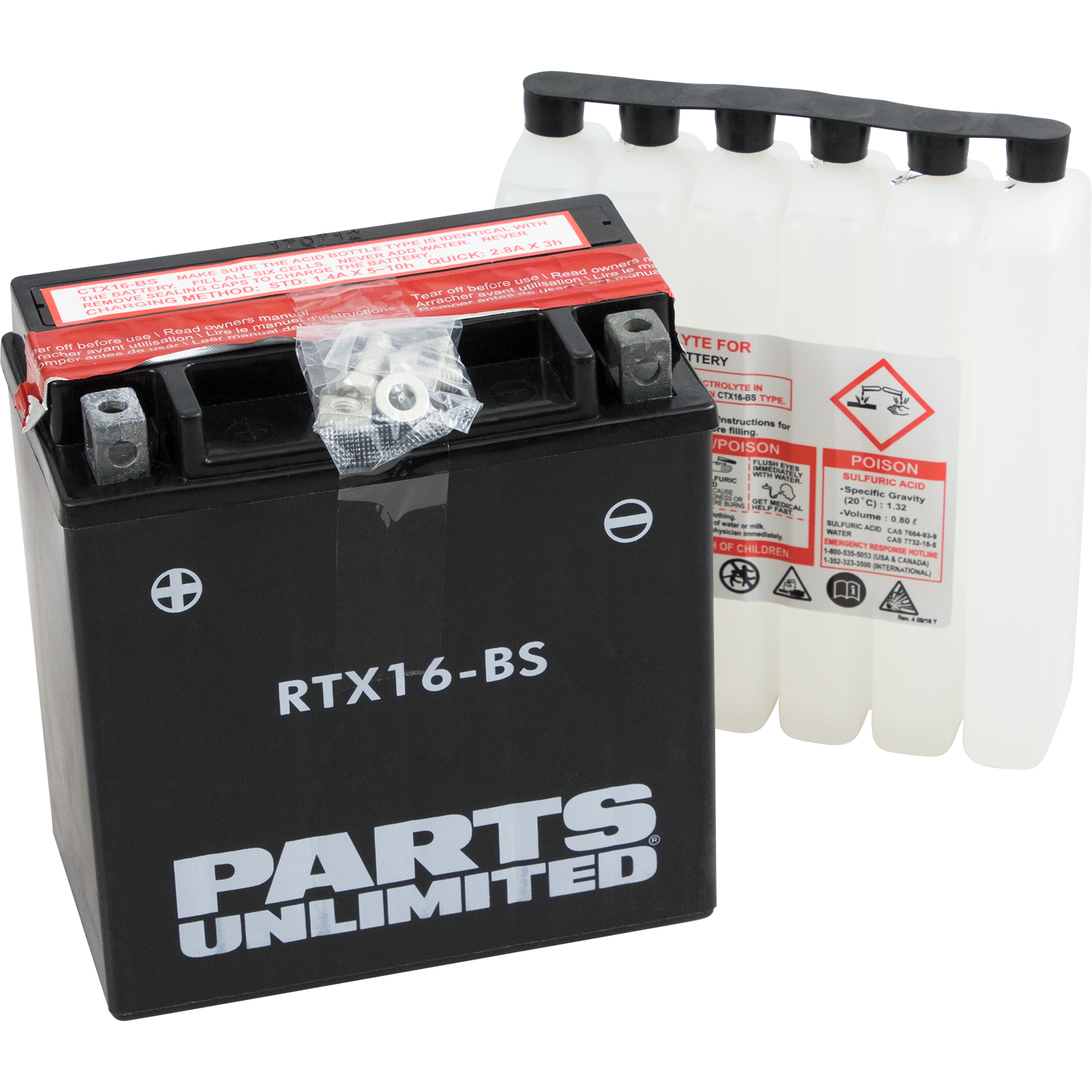 Parts unlimited AGM Battery - YTX16-BS .8 L Suzuki/BMW/Kawasaki
