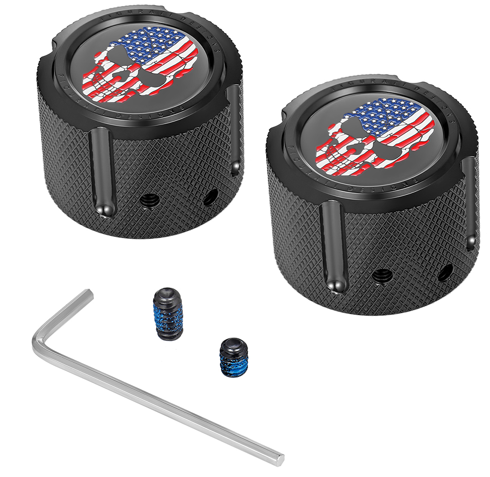 Figurati Designs Front Axle Nut Covers for Harley 2002-2025