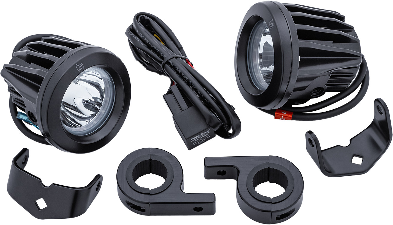 Ciro Tac-10 Light Cannon Driving Lights With 1 1/4" Mount For Harley Touring 2014-2026