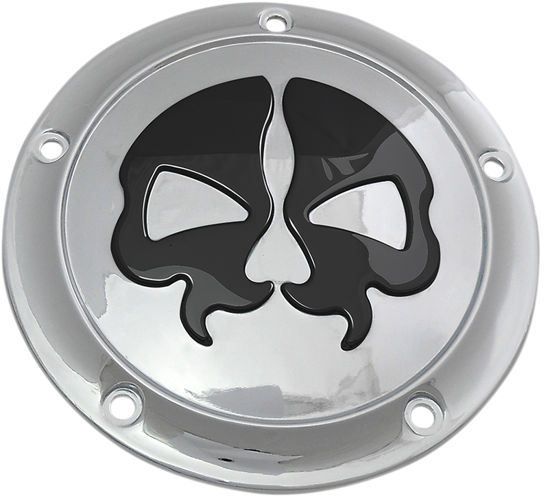 Drag specialties Split Skull Derby Cover - Chrome - 5-Hole Harley Davidson