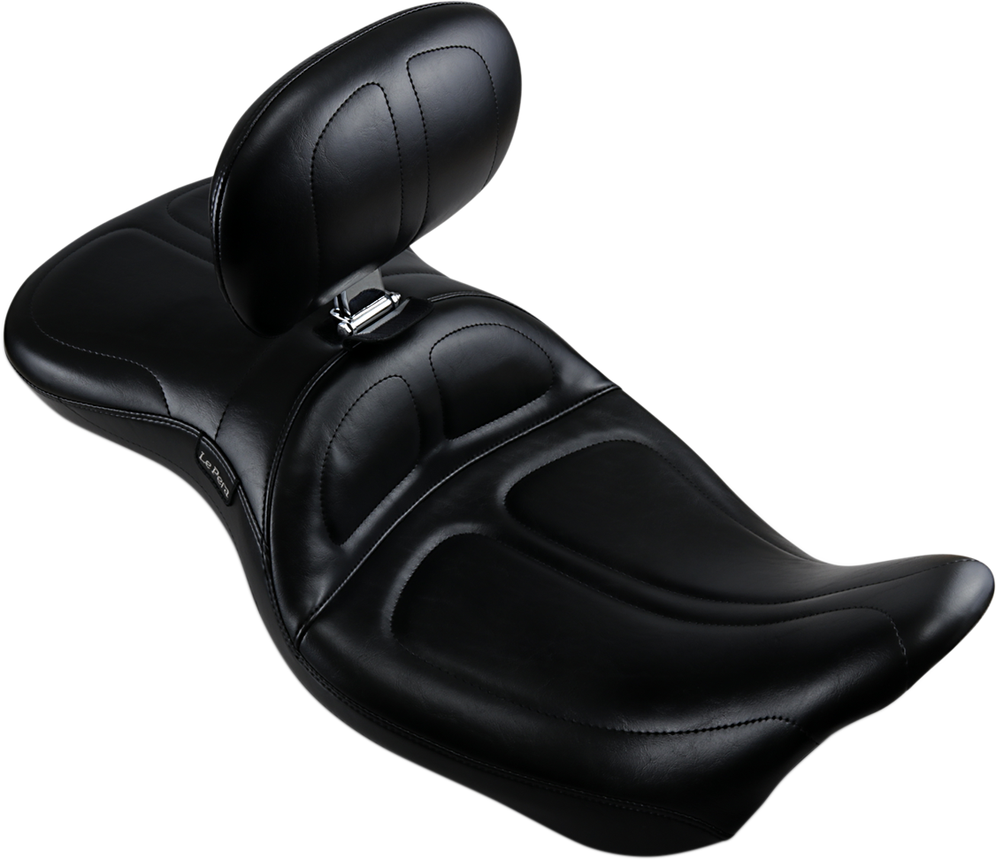 Le pera Maverick Seat - with Backrest - Stitched - Black - FL '08-'23 Harley Davidson