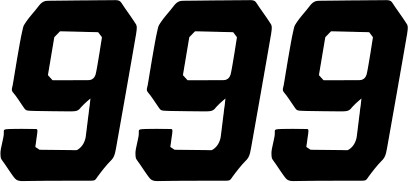 D'cor visuals Race Number Plate - #9 - Black - 6"