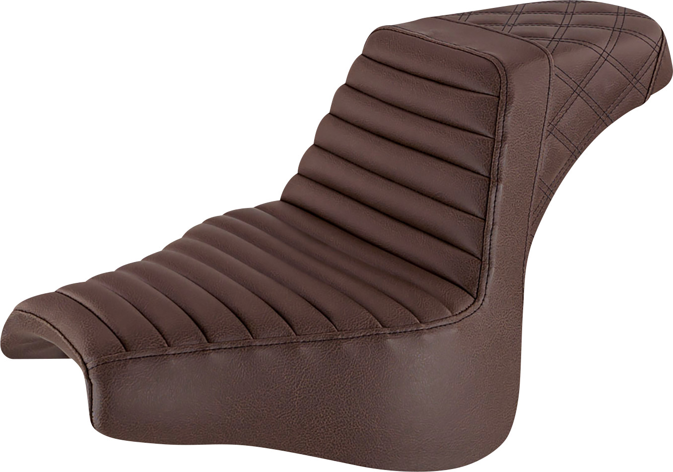 SADDLEMEN Step-Up Seat — Front Tuck-n-Roll/Rear Lattice Stitch