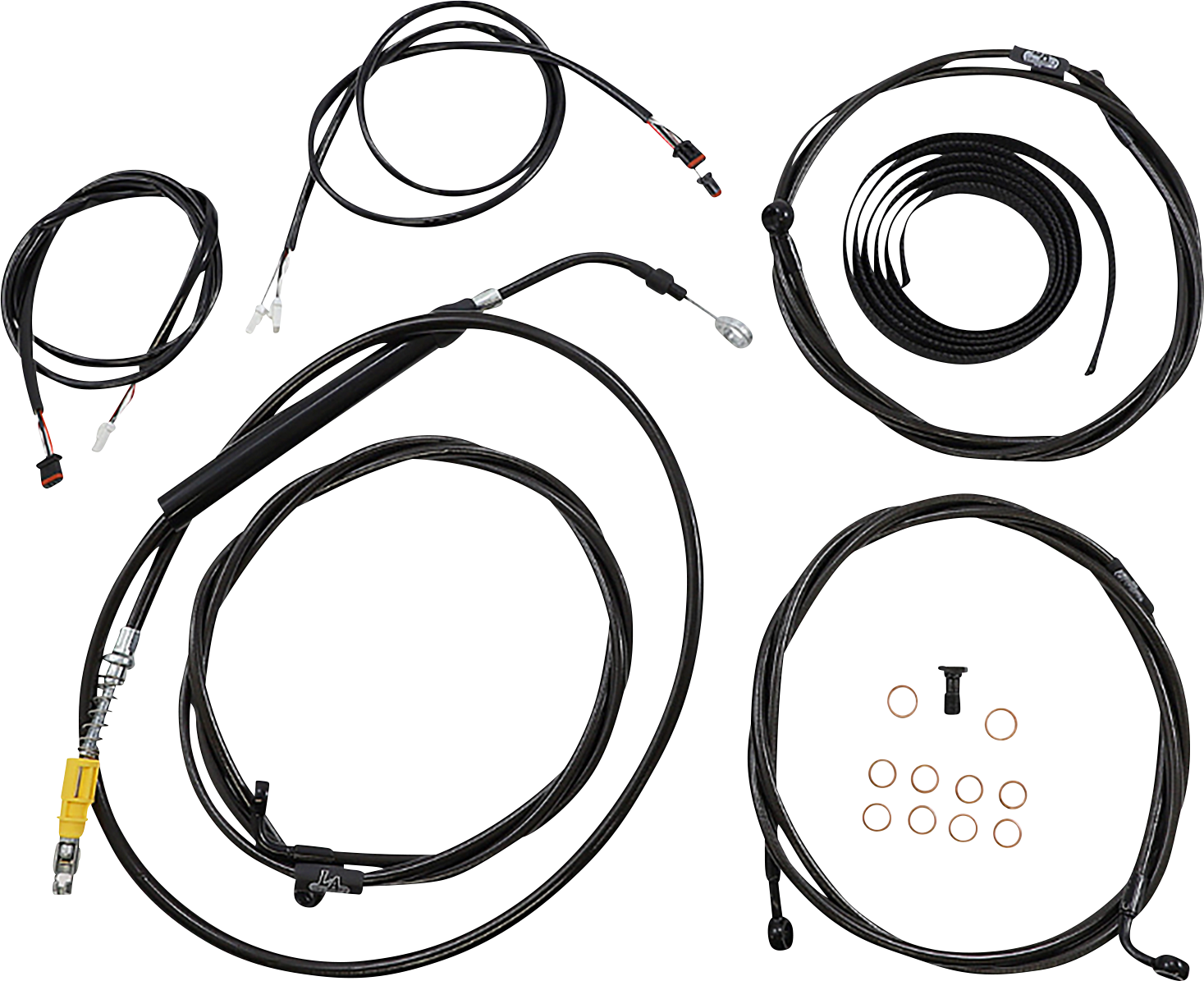 La choppers Complete Plug-and-Play Cable Kit - 18" - 20" Handlebars - '21-'22 FLTR - ABS - Black Harley Davidson
