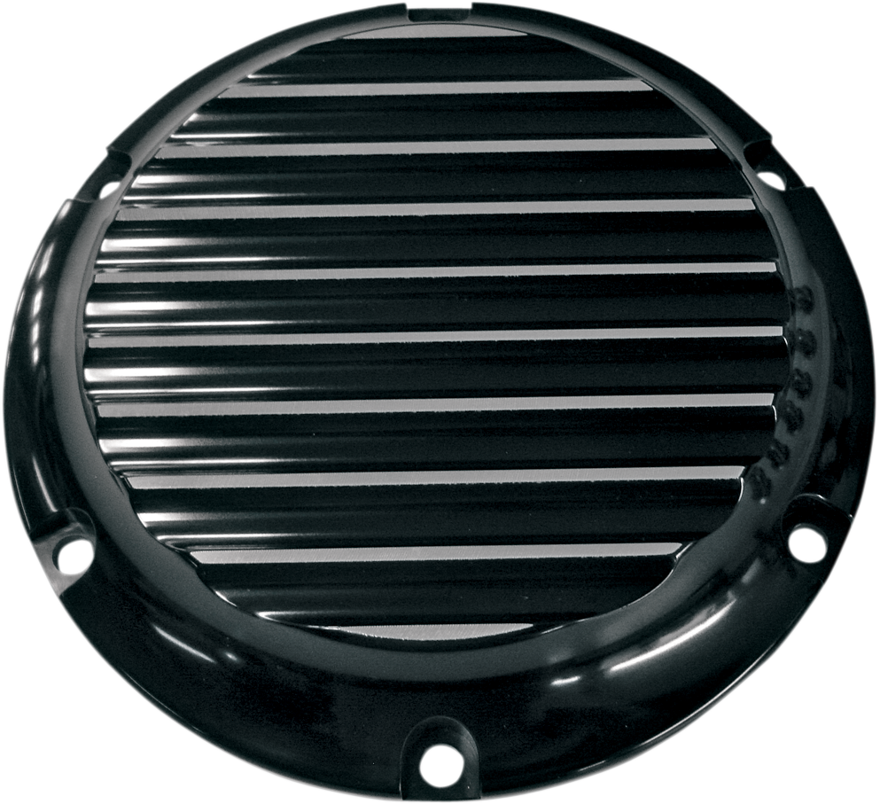 Joker machine Derby Cover - Black/Silver - Finned - '04-'22 XL Harley Davidson