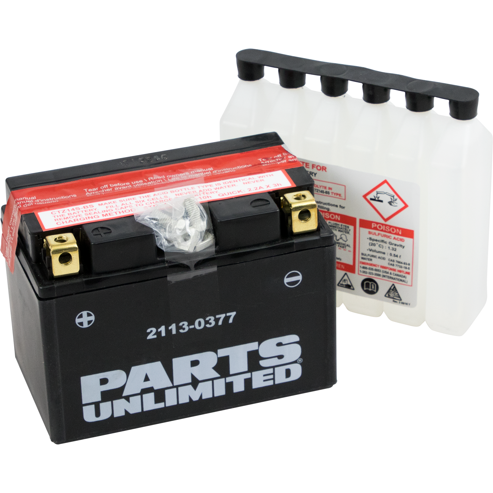 Parts unlimited AGM Battery - YTZ14S-BS Honda/Yamaha/KTM/Kawasaki/BMW